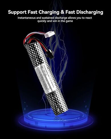 RunCam 11.1v 2000mAh Battery with Charger - Rechargeable Batteries Accessories with SM2P Plug Mini Tamiya Connector for Airsoft Compatible with Gel Ball Blaster Gun,1 pcs in Saudi Arabia