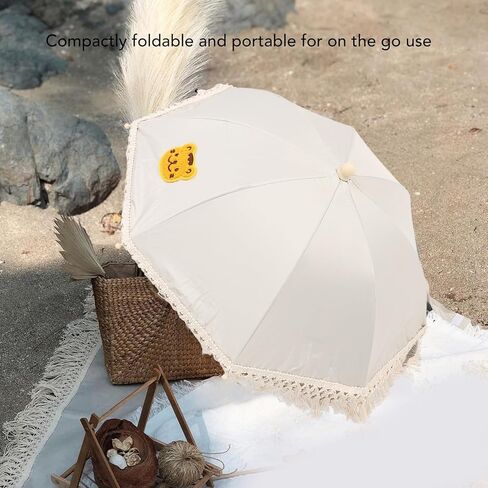 Baby Stroller Parasol, Cartoon Animal Style 63x50cm Adjustable Angle Clamp On Universal Baby Stroller Sun Protection Parasol with Umbrella Clip Fixing Device for Trolley Wheelchair (Tiger) in Saudi Arabia
