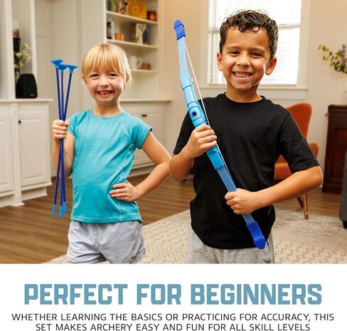 Franklin Sports Kids Archery Bow and Arrow Set - Indoor Toy Archery Set - Plastic Bow and Toy Arrows for Kids - Complete Youth Set in Saudi Arabia