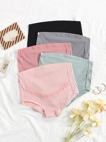 Women's 4 piece Maternity Panties Set Adjustable Waist Pregnancy Postpartum Support Briefs in Saudi Arabia