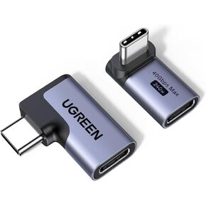 UGREEN 40Gbps Right Angle USB C Adapter Combo, 2-Pack 90 Degree USB-C Adapter Compatible with MacBook Pro/Air, Steam Deck, Switch, ROG Ally, Thunderbolt 4, iPhone 16/17, iPad in Kuwait