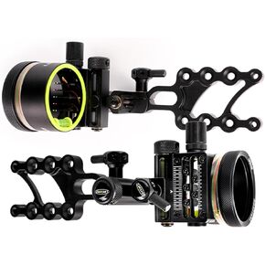 Compound Bow Sight Aluminum Alloy Archery Bow Sights 0.019" Fiber Optic 5 Pin Bow Sight with Sight Light Compound Bow Accessory in Kuwait