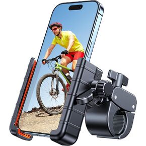 Coolpow Bike Phone Holder for Bike【Camera Friendly】 Ultra Stable Motorcycle Phone Mount【1s Lock】 Bike Cell Phone Holder Clamp for iPhone 17 Pro Max 16 15 14, All 4.7-7" Smartphones in Saudi Arabia