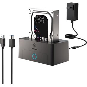 ICY BOX Hard Drive Docking Station Dual Bay USB 3.0 to SATA with Duplicator/Offline Clone Function External Hard Drive Dock for 2.5''/3.5'' HDD SSD Max Up to 60TB (30TB*2) Support UASP Plug&Play in Kuwait