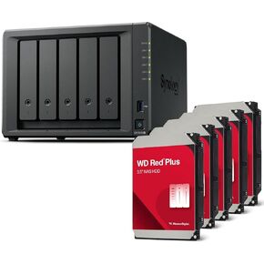 Synology DS1525+(2X 2.5GbE Ports, Ryzen V1500B, 8GB RAM) 5-Bay 20TB Bundle with 5X 4TB WD Red Plus HDDs in Saudi Arabia