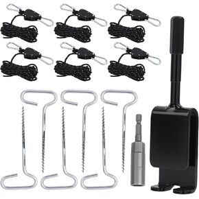 14Pcs Ice Fishing Anchor Tool Kit,Universal Ice Fishing Anchor Tool with Ice Anchor Drill Adapter,Solid Rope Hanger,Ice Fishing Tent Stakes,1/4" Adapter Head for Setting Up Ice Fishing Shelter Tent in Kuwait