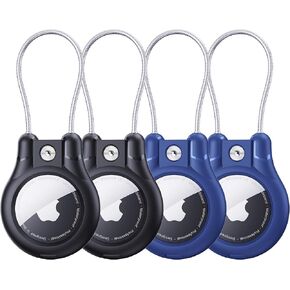 حامل سلسلة مفاتيح AirTag - 4 عبوات، حافظة قفل بعلامة هوائية مقاومة للماء، متوافقة مع Apple AirTags، حافظة بطاقات Apple فائقة الأمان، للأمتعة، حقيبة ظهر بسلسلة مفاتيح وحلقة مفاتيح والمزيد in Kuwait