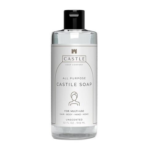 Castile Soap Liquid Unscented 16 Oz - All Purpose Liquid Castile Soap Unscented Gentle Cleanser For Hair Body Wash Hand Wash Home Nourishing Formula Gentle on Skin For All Ages Daily Care in Saudi Arabia