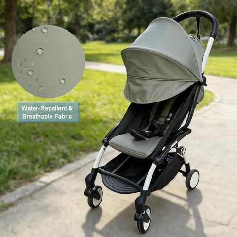 مجموعة بديلة لعربة الأطفال متوافقة مع Babyzen YOYO/YOYO+/ YOYO2/Stokke YOYO3، مجموعة أكثر من 6 ألوان، وسادة مقعد سميكة ومظلة قابلة للتمديد، قماش مسامي طارد للماء (زيتوني) in Kuwait