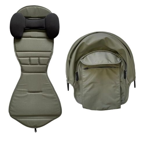 مجموعة بديلة لعربة الأطفال متوافقة مع Babyzen YOYO/YOYO+/ YOYO2/Stokke YOYO3، مجموعة أكثر من 6 ألوان، وسادة مقعد سميكة ومظلة قابلة للتمديد، قماش مسامي طارد للماء (زيتوني) in Kuwait