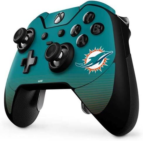 ملصق Skinit المخصص للألعاب متوافق مع وحدة تحكم Xbox One Elite - تصميم مرخص رسميًا من NFL Miami Dolphins Breakaway in Kuwait