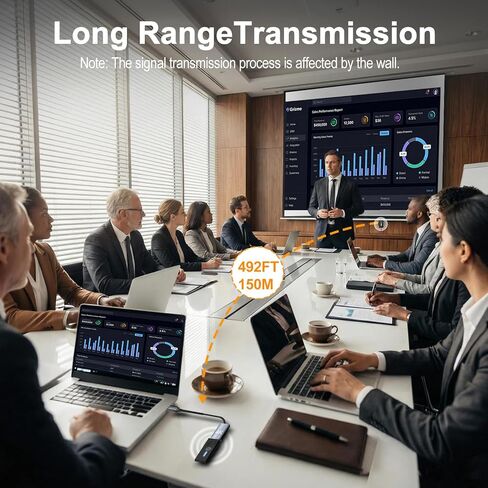 2026 ترقية جهاز إرسال واستقبال HDMI اللاسلكي، نطاق طويل 492 قدمًا / 150 مترًا، التوصيل والتشغيل 2.4 جيجا / 5 جيجا طقم موسع HDMI لاسلكي للفيديو والصوت للمراقبة من الكمبيوتر المحمول / الكمبيوتر الشخصي / صندوق التلفزيون / جهاز العرض in Saudi Arabia