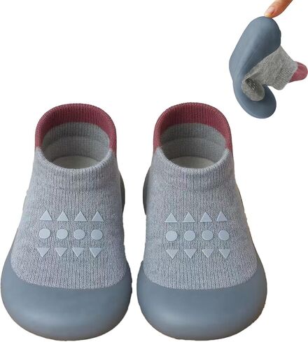 PandaEar Baby Sock Shoes Toddler Walking Shoes, Non-Slip Soft Sole Sneakers Breathable Slippers for Infant Boys Girls in Kuwait