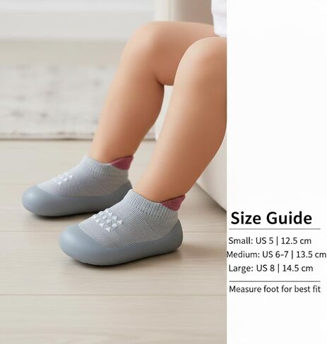 PandaEar Baby Sock Shoes Toddler Walking Shoes, Non-Slip Soft Sole Sneakers Breathable Slippers for Infant Boys Girls in Saudi Arabia