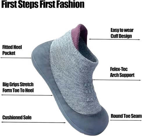 PandaEar Baby Sock Shoes Toddler Walking Shoes, Non-Slip Soft Sole Sneakers Breathable Slippers for Infant Boys Girls in Saudi Arabia
