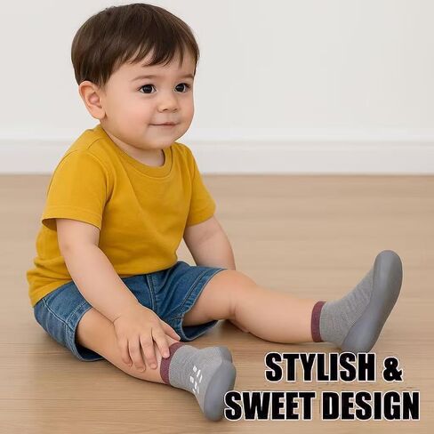 PandaEar Baby Sock Shoes Toddler Walking Shoes, Non-Slip Soft Sole Sneakers Breathable Slippers for Infant Boys Girls in Saudi Arabia