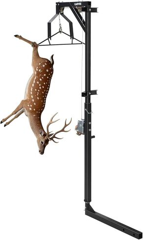 500LBS Heavy-Duty Deer Hoist Kit with Winch & Gambrel, Hitch Game Hoist with Lifting Platform – 360° Swivel & Adjustable Height for, Skinning & Game Processing in Saudi Arabia