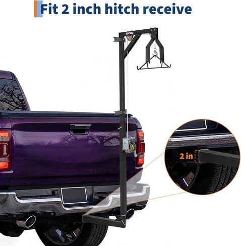 500LBS Heavy-Duty Deer Hoist Kit with Winch & Gambrel, Hitch Game Hoist with Lifting Platform – 360° Swivel & Adjustable Height for, Skinning & Game Processing in Saudi Arabia