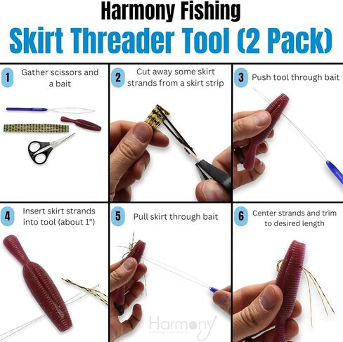 Harmony Fishing - أداة خيط التنورة (عبوة من قطعتين + 8 تنانير من السيليكون) - إنشاء طعوم باس على شكل نرد غامض مخصص in Saudi Arabia