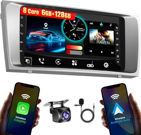 8 Core 6GB+128GB Car Radio for Toyota Camry 2015 2016 2017,10.2 Inch QLED Touch Screen Car Stereo with Carplay&Android Auto,WiFi,GPS Navigation,Bluetooth5.0,FM&AM Radio in Saudi Arabia
