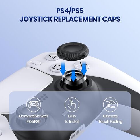قبعات عصا التحكم البديلة من NEWDERY لوحدة تحكم PS4/PS5، لأغطية مقابض الإبهام PS5/PS4، مضادة للالتصاق، مضادة للانزلاق، مضادة للخدش، مضادة لبصمات الأصابع، لأغطية عصا التحكم PS4/PS5-(12 قطعة) in Saudi Arabia