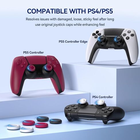 قبعات عصا التحكم البديلة من NEWDERY لوحدة تحكم PS4/PS5، لأغطية مقابض الإبهام PS5/PS4، مضادة للالتصاق، مضادة للانزلاق، مضادة للخدش، مضادة لبصمات الأصابع، لأغطية عصا التحكم PS4/PS5-(12 قطعة) in Saudi Arabia