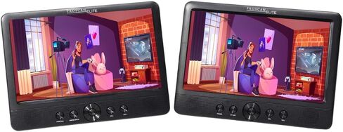 Proscan Elite 10.1 بوصة مشغل وسائط CD DVD محمول بشاشة مزدوجة أسود، فتحة بطاقة SD، USB، مقبس 3.5 مم، لاستخدام السيارة لقضاء العطلات العائلية أو السفر - PEDVD1082 (متجدد) in Kuwait