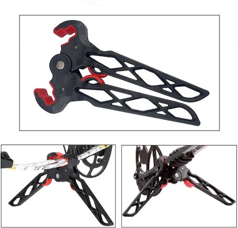 Archery Bow Stand Folding Compound Bow Stands Bow Jack Limbs Clamp Kickstand Ground Holder for Outdoor Hunting Shooting Accessories (Standard) in Kuwait