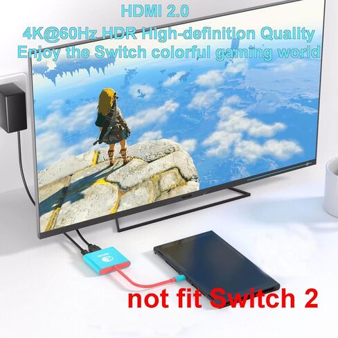 Switch TV Dock، محطة إرساء تلفزيون محمولة للتبديل/Steam Deck/ROG Ally/Legion GO، قاعدة توصيل متنقلة 3 في 1 مع HDMI 4K@60 هرتز، USB 3.0 ومنفذ شحن PD بقدرة 100 وات (غير مناسب للمحول 2) in Kuwait