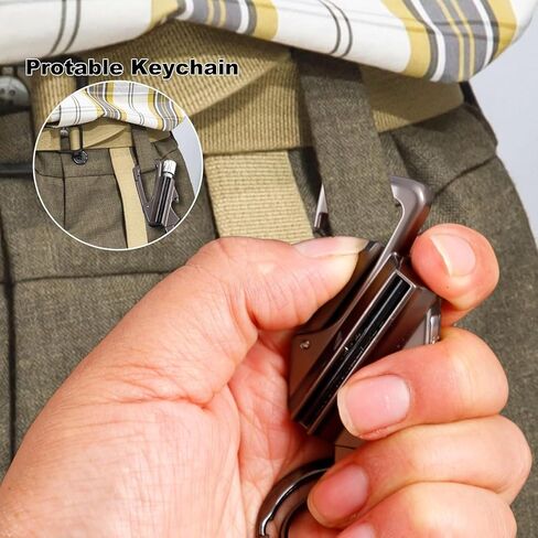 2Pcs Permanent Match Infinity Lighter with Multitool Keychain Bottle Opener, Reusable Waterproof Match Strike Anywhere, Forever Flint Fire Starter for Outdoor Survival for Men, Women（Gold + Silver） in Saudi Arabia