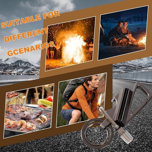2Pcs Permanent Match Infinity Lighter with Multitool Keychain Bottle Opener, Reusable Waterproof Match Strike Anywhere, Forever Flint Fire Starter for Outdoor Survival for Men, Women（Gold + Silver） in Saudi Arabia