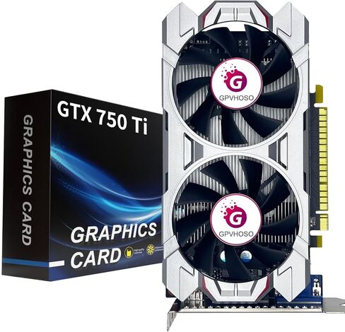 GTX 750Ti 4GB GDDR5 Graphics Card, 128bit 640SP Direct X12 Computer Video Cards, PCI Express 3.0x16 Interface, VGA, HDMI, DVI-D, Low Power GPU for Working Gaming in Saudi Arabia