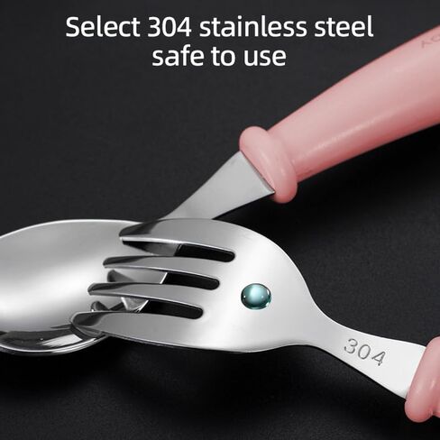 Colored stainless steel tableware set, metal silverware, round handle, dishwasher safety fork, spoon for home, dining room and kitchen-green in Saudi Arabia