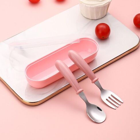 Colored stainless steel tableware set, metal silverware, round handle, dishwasher safety fork, spoon for home, dining room and kitchen-green in Saudi Arabia