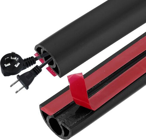 PATIKIL Floor Cord Cover 2 in x 10 Ft, Self Adhesive Cord Hider Floor Power Cord Protector Extension Cable Management Cable Recess for Offices Exhibitions, Grey in Saudi Arabia