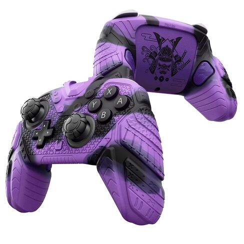 PlayVital for Nintendo Switch 2 Pro Controller Skin Cover – Samurai Armor Edition Silicone Case for Switch 2 Pro Controller with Back Button Caps & Thumb Grip & Sticker, Shockproof - Black in Saudi Arabia