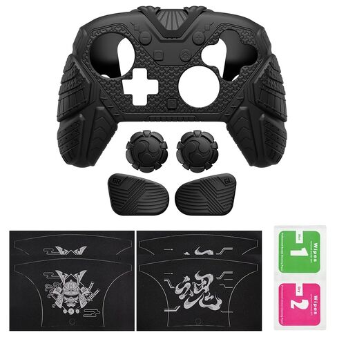 PlayVital for Nintendo Switch 2 Pro Controller Skin Cover – Samurai Armor Edition Silicone Case for Switch 2 Pro Controller with Back Button Caps & Thumb Grip & Sticker, Shockproof - Black in Saudi Arabia