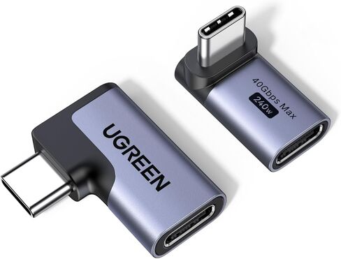 UGREEN 40Gbps Right Angle USB C Adapter Combo, 2-Pack 90 Degree USB-C Adapter Compatible with MacBook Pro/Air, Steam Deck, Switch, ROG Ally, Thunderbolt 4, iPhone 16/17, iPad in Saudi Arabia