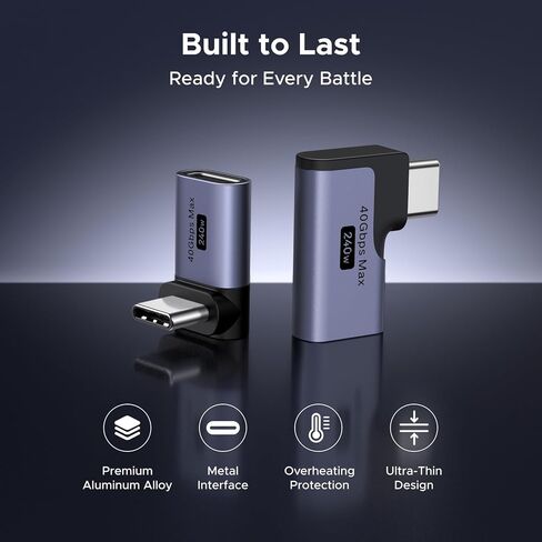 UGREEN 40Gbps Right Angle USB C Adapter Combo, 2-Pack 90 Degree USB-C Adapter Compatible with MacBook Pro/Air, Steam Deck, Switch, ROG Ally, Thunderbolt 4, iPhone 16/17, iPad in Saudi Arabia