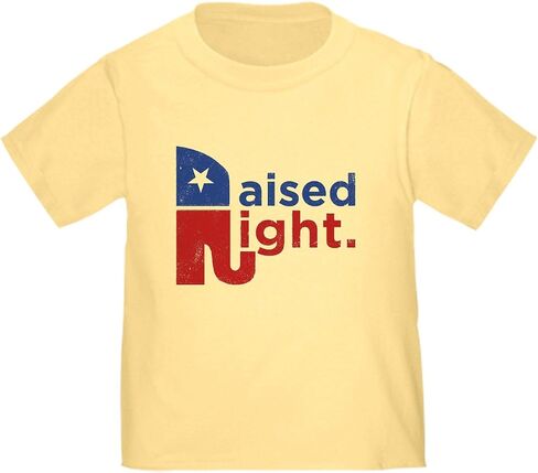 تي شيرت CafePress Raised Right للأطفال الصغار، تي شيرت لطيف برسومات للأطفال الصغار، 100% قطن in Kuwait
