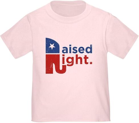 تي شيرت CafePress Raised Right للأطفال الصغار، تي شيرت لطيف برسومات للأطفال الصغار، 100% قطن in Kuwait