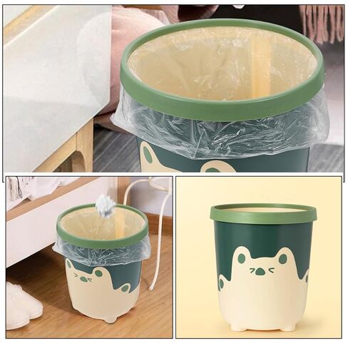NUOBESTY 2pcs Cartoon Trash Bin Set with Large and Small Yellow Wastebaskets for Bedroom Kitchen Bathroom Creative Bear Design in Saudi Arabia