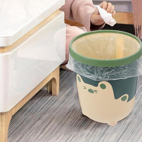 NUOBESTY 2pcs Cartoon Trash Bin Set with Large and Small Yellow Wastebaskets for Bedroom Kitchen Bathroom Creative Bear Design in Saudi Arabia