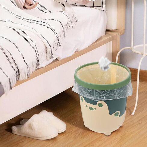 NUOBESTY 2pcs Cartoon Trash Bin Set with Large and Small Yellow Wastebaskets for Bedroom Kitchen Bathroom Creative Bear Design in Saudi Arabia