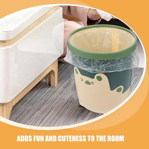 NUOBESTY 2pcs Cartoon Trash Bin Set with Large and Small Yellow Wastebaskets for Bedroom Kitchen Bathroom Creative Bear Design in Saudi Arabia