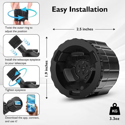 عدسة كاميرا تلسكوب WiFi: عدسة إلكترونية سعة 64 جيجابايت، شاشة 1.5 بوصة، تسجيل 1080P FHD، ملحقات مجهر التلسكوب، كاميرا كوكبية 28 مم - 50 مم للتصوير الفلكي، مشاهدة الطيور، المشي لمسافات طويلة in Kuwait