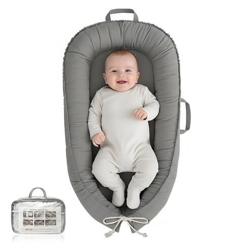 Baby Lounger - Infant Lounger for Newborn 0-24 Months, Pure Cotton Breathable Baby Nest Lounger, Newborn Essentials for Baby Boys & Girls, Portable Baby Lounger for Home and Travel in Saudi Arabia