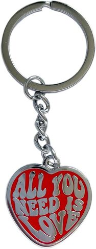 سلسلة مفاتيح على شكل قلب - اقتباس "All We Need Is Love"، حلقة مفاتيح معدنية صلبة من المينا، إكسسوار رومانسي لطيف، هدية عيد الحب in Saudi Arabia