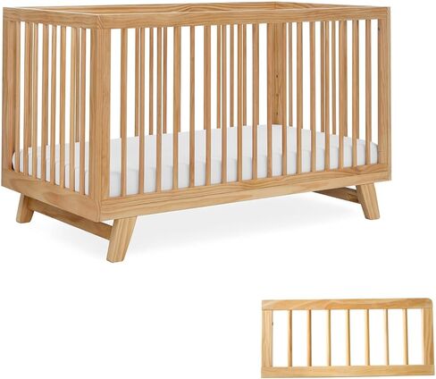 3-in-1 Astin Convertible Baby Crib - Wooden Baby Crib, Grows with Your Baby, Converts to Toddler Bed & Day Bed, 4 Adjustable Support Base Height | Natural in Kuwait