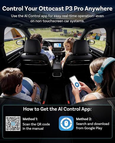 صندوق OTTOCAST P3 Pro AI - محول CarPlay اللاسلكي وAndroid Auto، Android 13 مع OttoDrive 3.0، مخرج HDMI، ذاكرة وصول عشوائي 8 جيجابايت + تخزين 128 جيجابايت، بطاقة SIM سحابية، يدعم بث YouTube وNetflix وTikTok in Kuwait